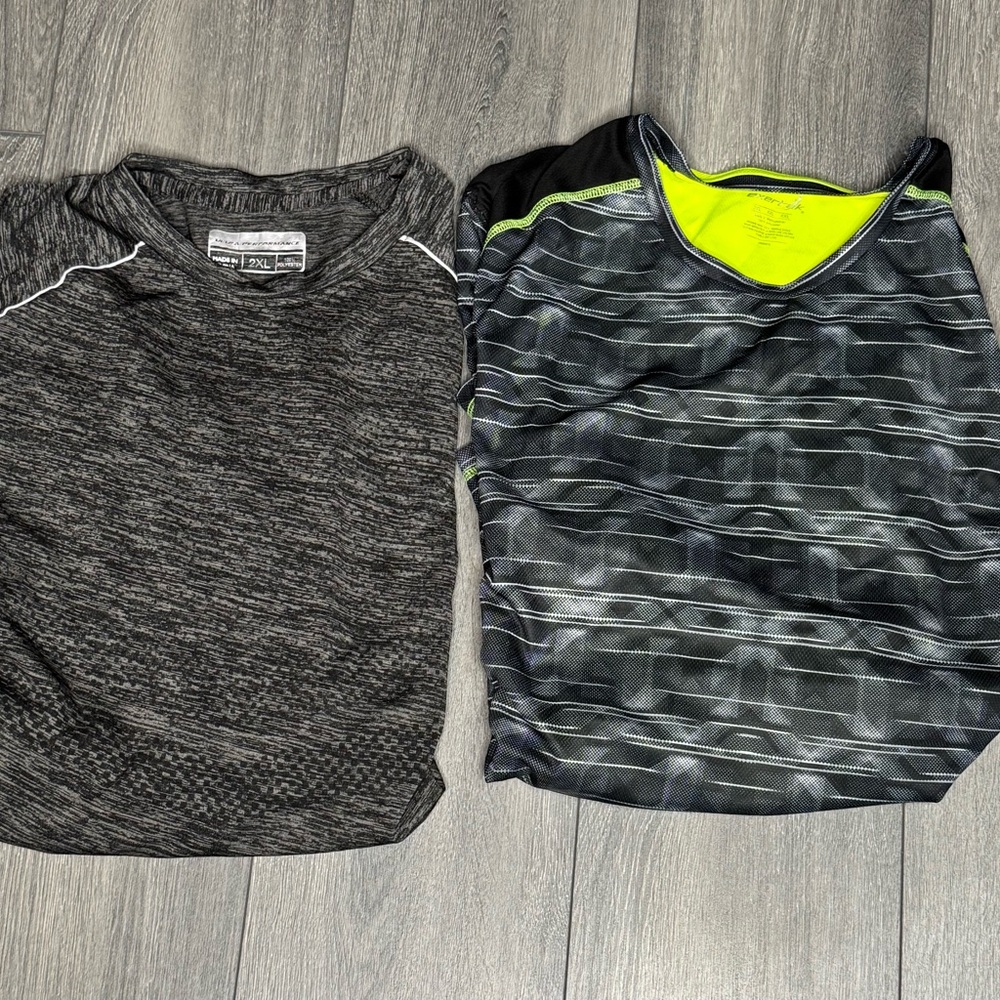 Lot of 2 Men’s Activewear/Athletic Shirts, 1 Long Sleeve, one short sleeve